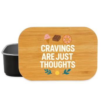 Cravings Are Just Thoughts, Funny Food Lover - Lunch Box - black - Front