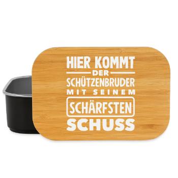 Schützenbruder Verein Fest Lustiger Schützenfest - Lunch Box - Schwarz - Vorne
