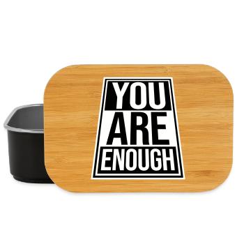 You Are Enough Self Love Motivational Quote - Lunch Box - black - Front