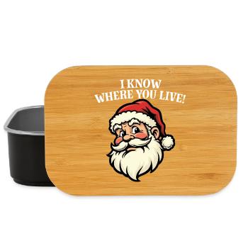 Ich weiß, wo du wohnst – Weihnachtsmann - Lunch Box - Schwarz - Vorne