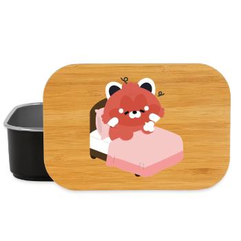 Panda roux fatigué sur le lit - Boîte à goûter - noir - Devant