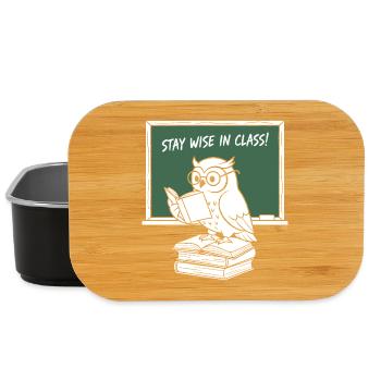 Lecture sage du hibou en classe - Boîte à goûter - noir - Devant