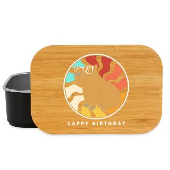 Happy birthday Capybara Alles Gute zum Geburtstag - Lunch Box - black - Front