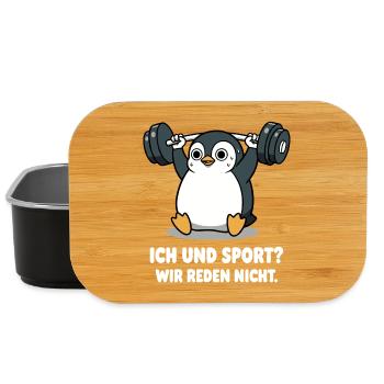 Dicton Penguin Weightlifting - Boîte à goûter - noir - Devant