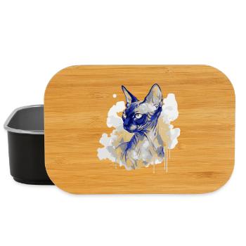 Sphynx Cat Art Watercolor  - Lunch Box - black - Front