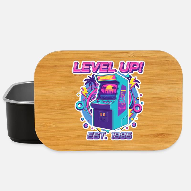 Level Up 1985 – Retro Arcade Automat Design - Lunch Box - black