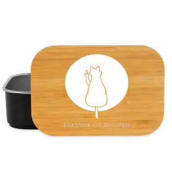 Cat Cats Cat Kitten Kitty Middle Finger - Lunch Box - black - Front