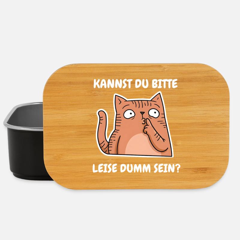 Spruch Lustig Katze Kannst du leise dumm sein? - Lunch Box - Schwarz