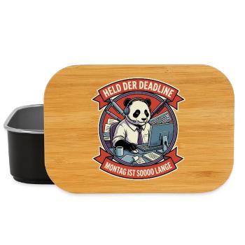 Hero of the Deadline Panda on Monday - Lunch Box - black - Front