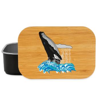Buckelwal-Druck - Lunch Box - Schwarz - Vorne