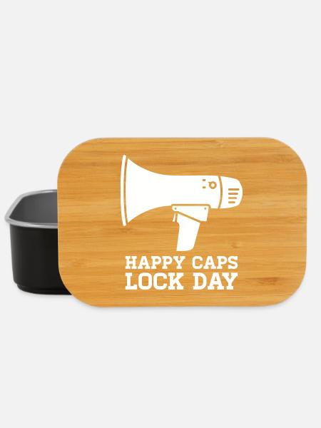 Megaphone Happy Caps Lock Day Nerd - Lunch Box - black