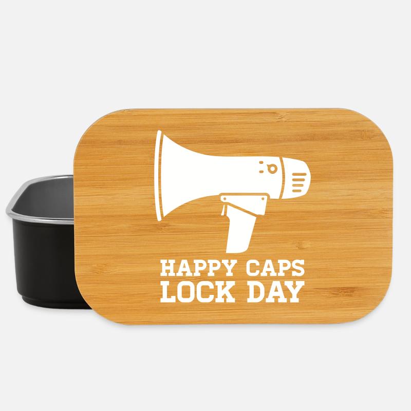 Megaphone Happy Caps Lock Day Nerd - Lunch Box - black