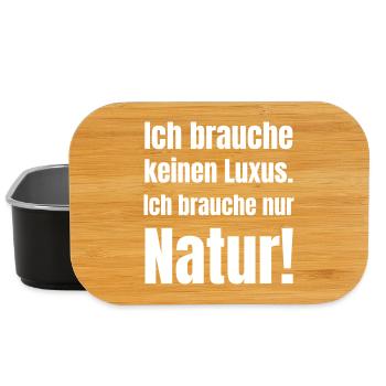 Nature instead of luxury Typography - Lunch Box - black - Front