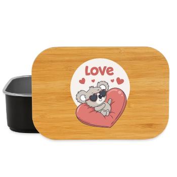 Koala Coeur en Couleurs - Boîte à goûter - noir - Devant