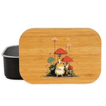 Frog in front of red mushrooms in the forest - Lunch Box - black - Front