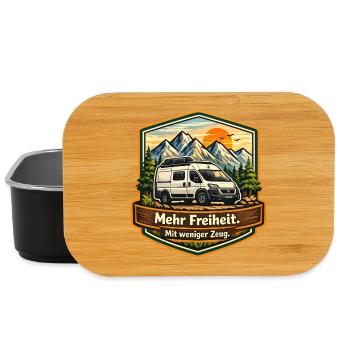 Camping-Mehr Freiheit-mit weniger Zeug-Camper - Lunch Box - Schwarz - Vorne