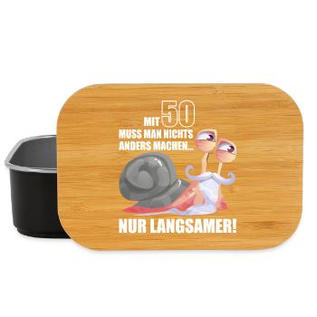 50 Jahre Langsame Schnecke bday - Lunch Box - Schwarz - Vorne