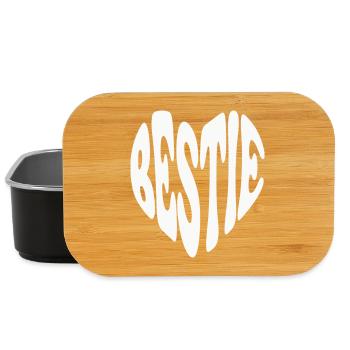 Bestie Best Friend Heart - Customizable color - Lunch Box - black - Front