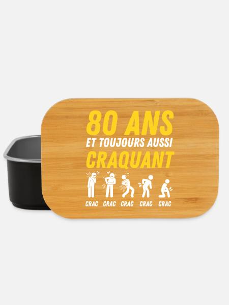 80 ans humour anniversaire vintage - Boîte à goûter - noir