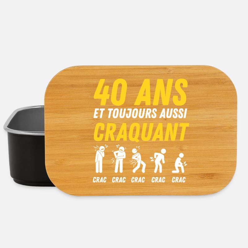 40 ans humour anniversaire vintage - Boîte à goûter - noir