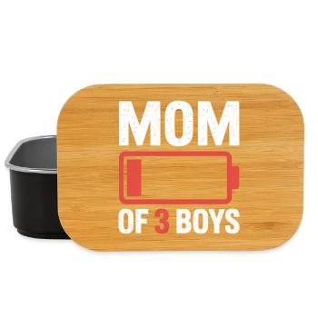 Logo de la batterie Maman of 3 Boys - Boîte à goûter - noir - Devant