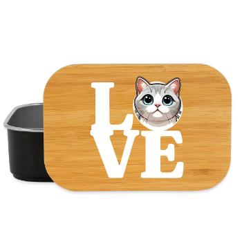 J’ADORE Chat Amoureux Chat Drôle - Boîte à goûter - noir - Devant