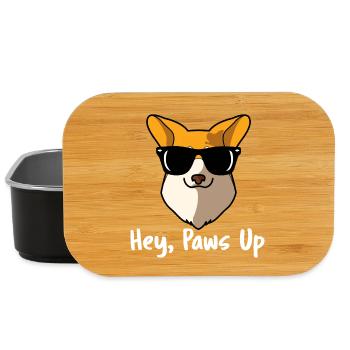 Hey Paws Up Pembroke : design de chien corgi gallois - Boîte à goûter - noir - Devant