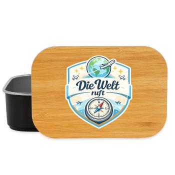 Die Welt ruft Reisepatch - Lunch Box - Schwarz - Vorne