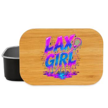 Lax Girl: Neon Style Lacrosse - Lunch Box - black - Front