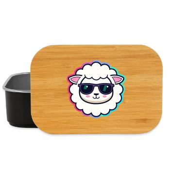 Sheep hipster black glasses - Lunch Box - black - Front