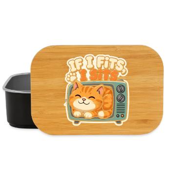 Chat Mignon Rétro TV If I Fits I Sits - Lunch Box - black - Front