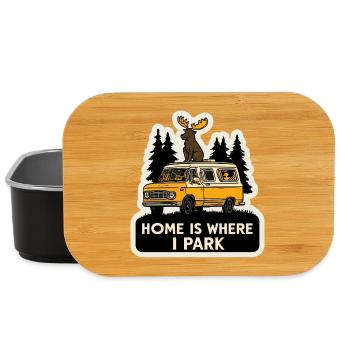 Moose Camper for Men Funny Animal Vanlife - Lunch Box - black - Front