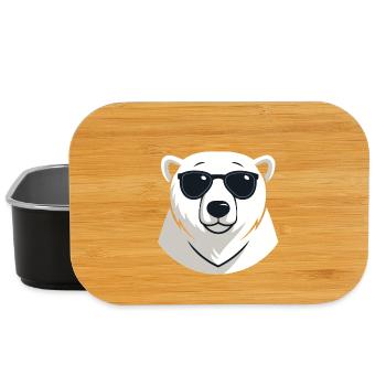 Eisbär mit dunkler Brille - Lunch Box - Schwarz - Vorne