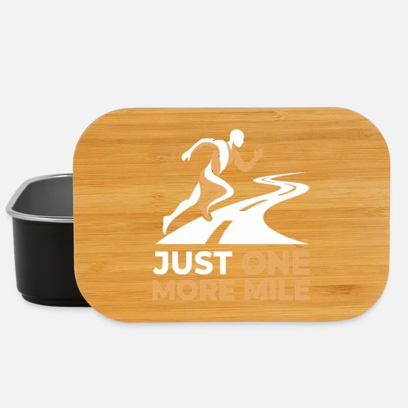 Just One More Mile Running Motif - Lunch Box - black