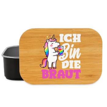 Ich Bin Die Braut Jga Einhorn Cocktail Saufen - Lunch Box - Schwarz - Vorne