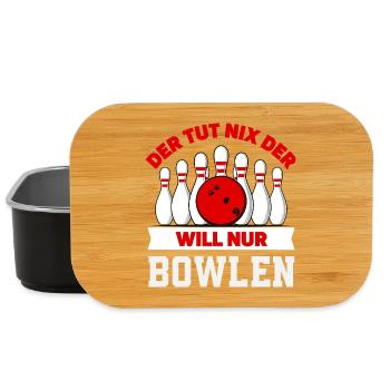 Der Will Nur Bowlen Bowling Spieler - Lunch Box - Schwarz - Vorne