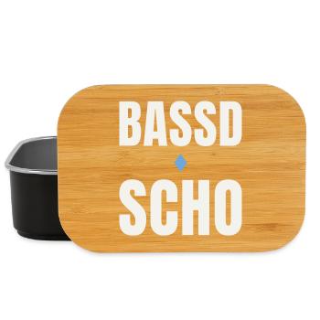 Bassd scho - Symbole folklrique du dialecte bavarois - Boîte à goûter - noir - Devant