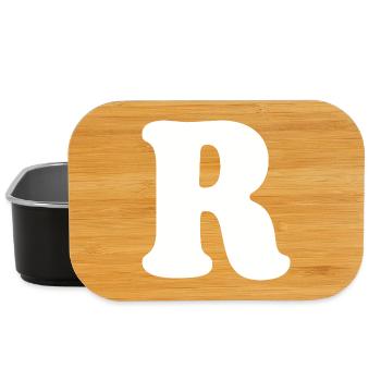 Large R Style Print | Letter R | R Logo - Lunch Box - black - Front