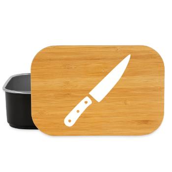 Knife Kitchen Knife Chef Cooking Gift Cook - Lunch Box - black - Front