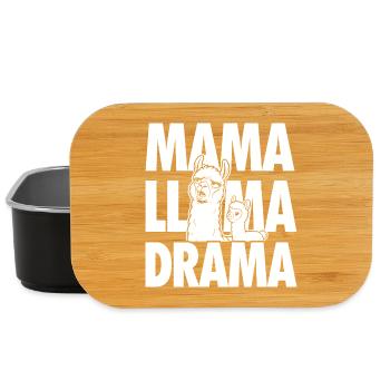 Mama Llama Drama – Funny Family Motif - Lunch Box - black - Front