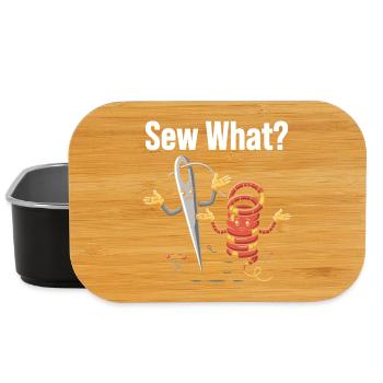 Sew What Funny Sewing Machine Motif - Lunch Box - black - Front