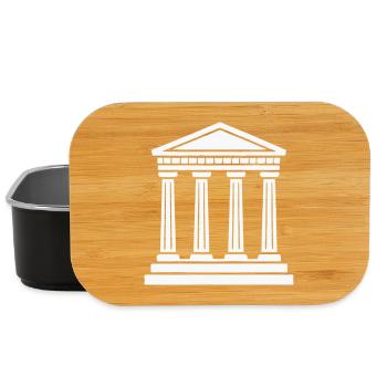 Classic Temple Pillars Silhouette - Lunch Box - black - Front