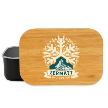 Vintage Zermatt Switzerland Alps - Lunch Box - black - Front