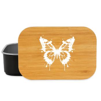 Papillon Éclaboussures Blanc - Boîte à goûter - noir - Devant