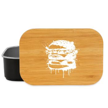 Burger Street Art Blanc - Boîte à goûter - noir - Devant