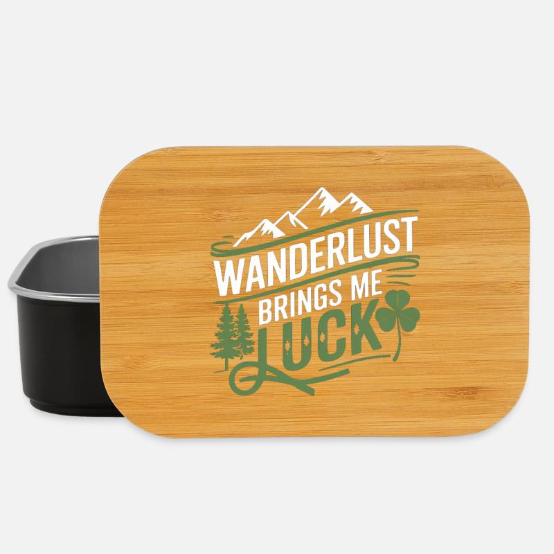 Wanderlust brings me luck - Lunch Box - black