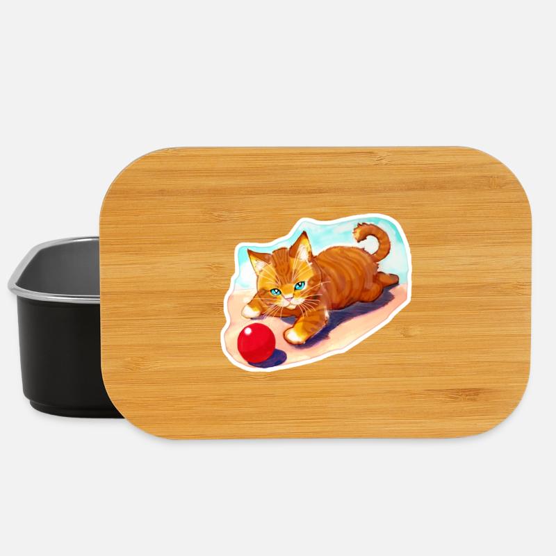 Tigerkätzchen mit roten Ball - Lunch Box - Schwarz