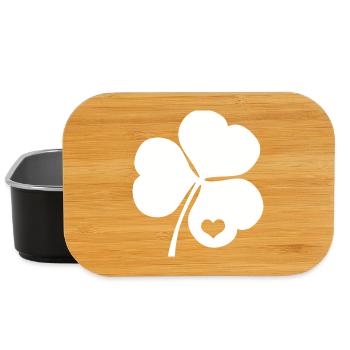 Irish trefoil clover with heart - Lunch Box - black - Front