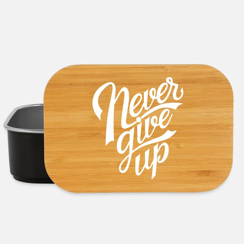 Never Give Up - Lunch Box - Schwarz