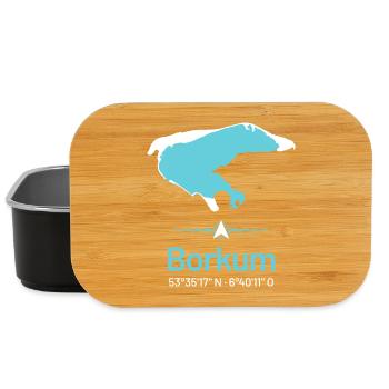 Borkum | Design-Landkarte - Lunch Box - Schwarz - Vorne